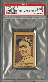 1926 W512 #3 Ty Cobb, Hand Cut - PSA GD 2